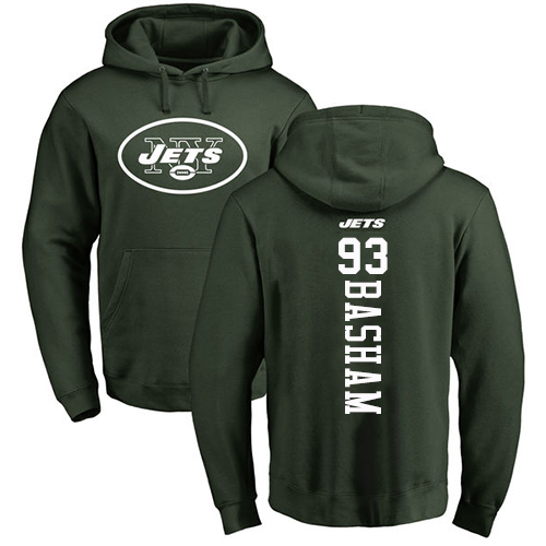 New York Jets Men Green Tarell Basham Backer NFL Football #93 Pullover Hoodie Sweatshirts